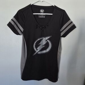 Tampa Bay Lightning Black 47 Brand Shirt Jersey Women’s Medium Drawstring